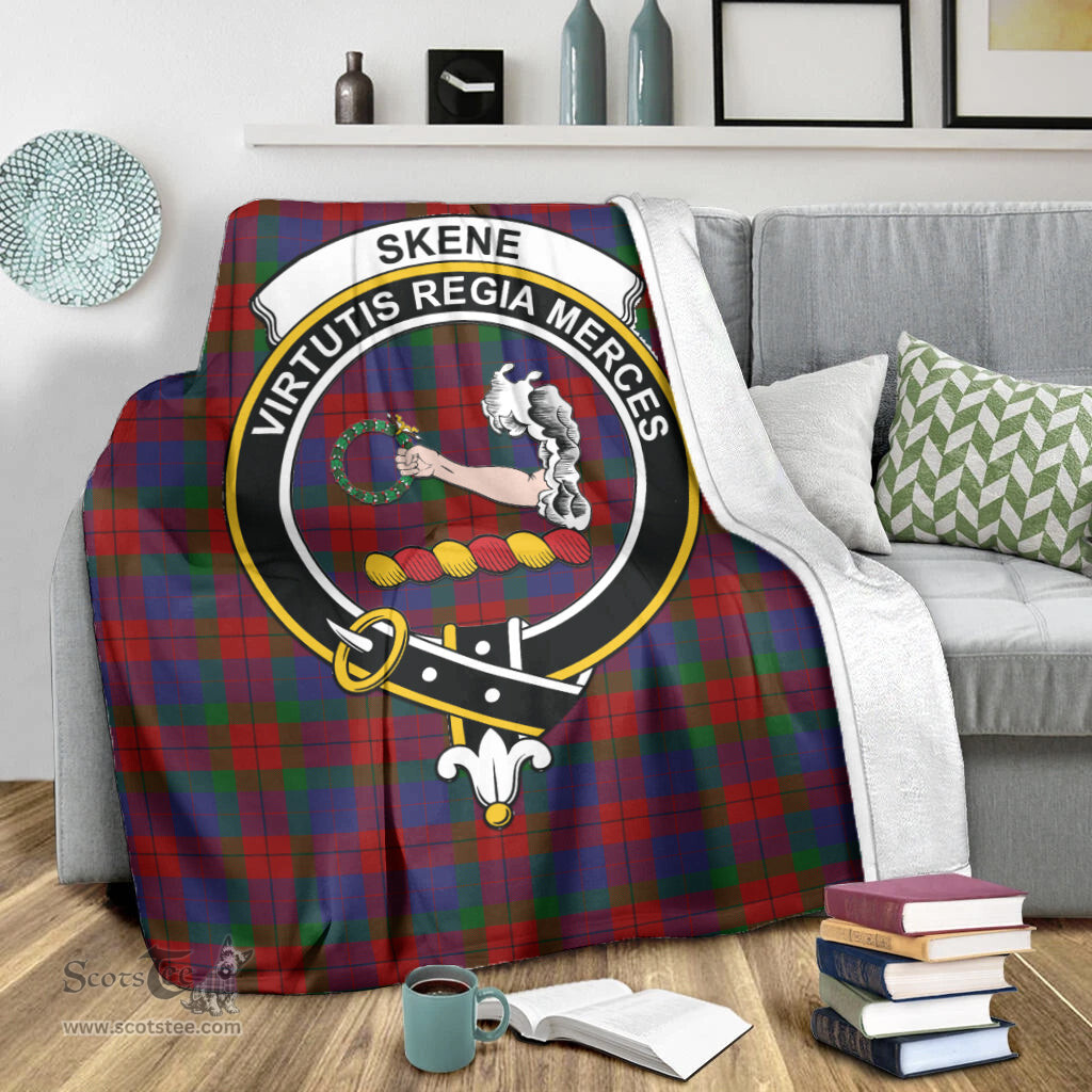 Scottish Skene of Cromar Clan Tartan Blanket with Family Crest Tartan Plaid Sherpa Blanket Scottish Plaid Tartan Plaid - ScotsTee - scotstee.com