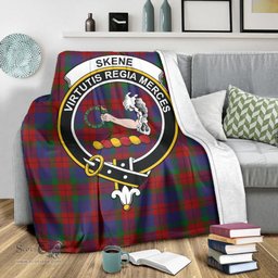 Scottish Skene of Cromar Clan Tartan Blanket with Family Crest Tartan Plaid Sherpa Blanket Scottish Plaid Tartan Plaid - ScotsTee - scotstee.com