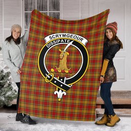 Scottish Scrymgeour Clan Tartan Blanket with Family Crest Tartan Plaid Sherpa Blanket Scottish Plaid Tartan Plaid - ScotsTee - scotstee.com