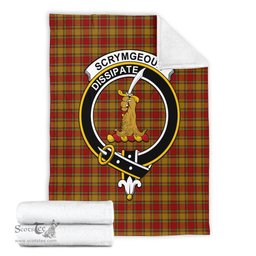 Scottish Scrymgeour Clan Tartan Blanket with Family Crest Tartan Plaid Sherpa Blanket Scottish Plaid Tartan Plaid - ScotsTee - scotstee.com