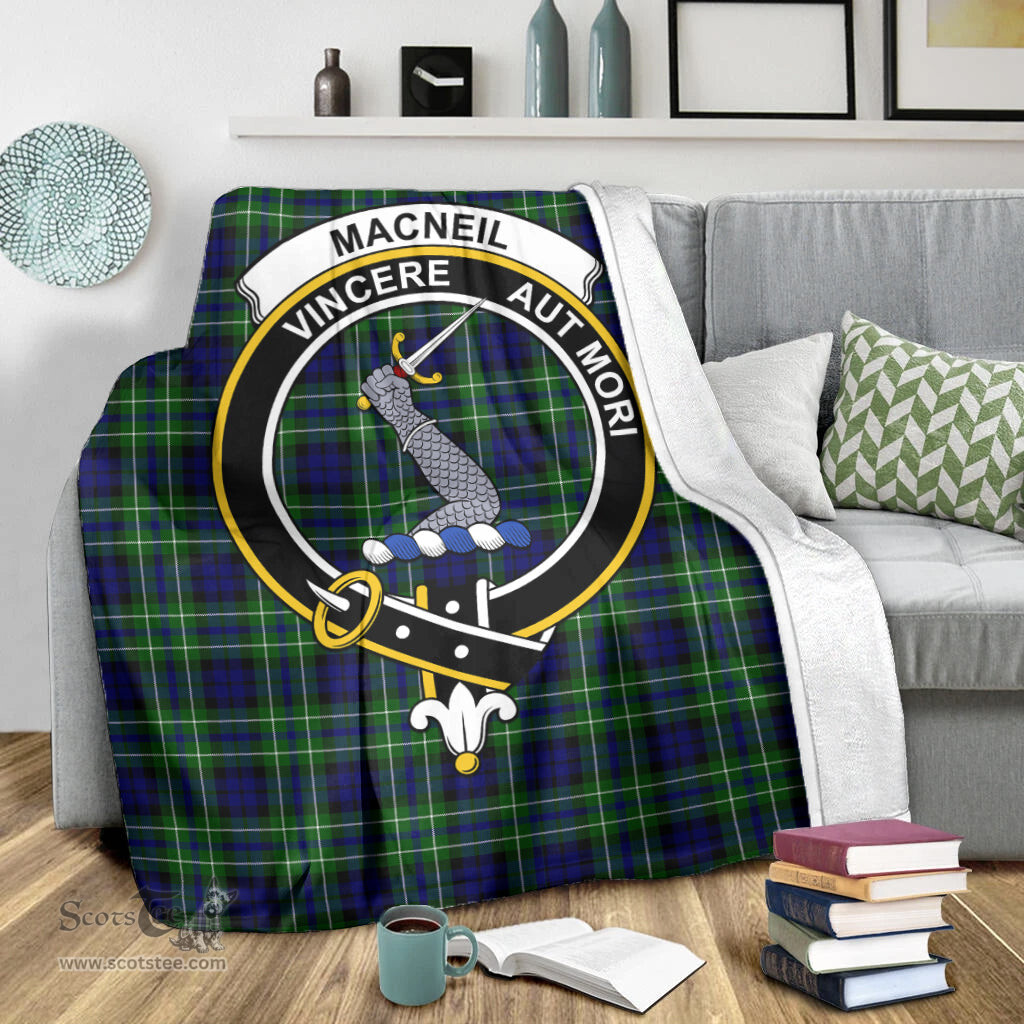 Scottish MacNeil of Colonsay Modern Clan Tartan Blanket with Family Crest Tartan Plaid Sherpa Blanket Scottish Plaid Tartan Plaid - ScotsTee - scotstee.com
