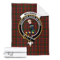 Scottish MacInnes Hastie Clan Tartan Blanket with Family Crest Tartan Plaid Sherpa Blanket Scottish Plaid Tartan Plaid - ScotsTee - scotstee.com