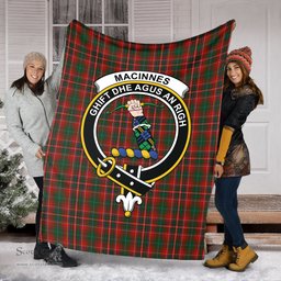 Scottish MacInnes Hastie Clan Tartan Blanket with Family Crest Tartan Plaid Sherpa Blanket Scottish Plaid Tartan Plaid - ScotsTee - scotstee.com