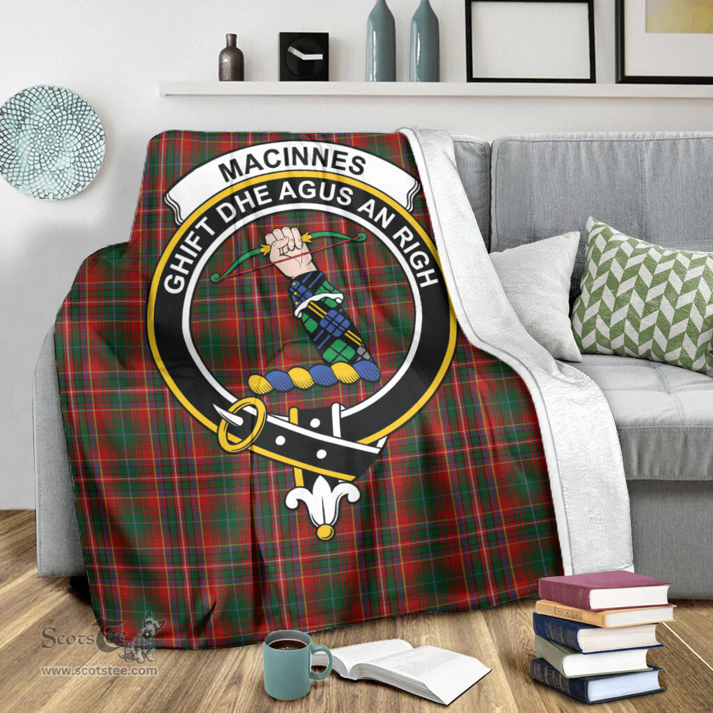 Scottish MacInnes Hastie Clan Tartan Blanket with Family Crest Tartan Plaid Sherpa Blanket Scottish Plaid Tartan Plaid - ScotsTee - scotstee.com
