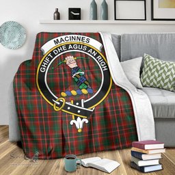 Scottish MacInnes Hastie Clan Tartan Blanket with Family Crest Tartan Plaid Sherpa Blanket Scottish Plaid Tartan Plaid - ScotsTee - scotstee.com