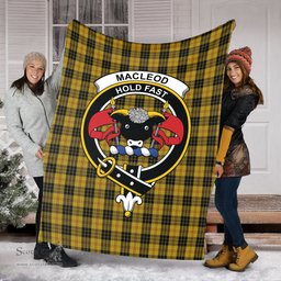Scottish MacLeod Clan Tartan Blanket with Family Crest Tartan Plaid Sherpa Blanket Scottish Plaid Tartan Plaid - ScotsTee - scotstee.com