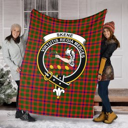 Scottish Skene Modern Clan Tartan Blanket with Family Crest Tartan Plaid Sherpa Blanket Scottish Plaid Tartan Plaid - ScotsTee - scotstee.com