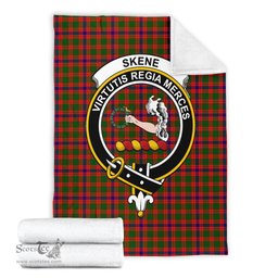 Scottish Skene Modern Clan Tartan Blanket with Family Crest Tartan Plaid Sherpa Blanket Scottish Plaid Tartan Plaid - ScotsTee - scotstee.com