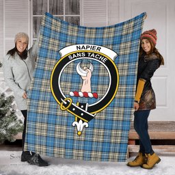Scottish Napier Ancient Clan Tartan Blanket with Family Crest Tartan Plaid Sherpa Blanket Scottish Plaid Tartan Plaid - ScotsTee - scotstee.com