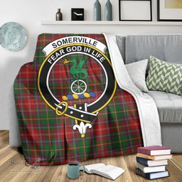 Scottish Somerville Clan Tartan Blanket with Family Crest Tartan Plaid Sherpa Blanket Scottish Plaid Tartan Plaid - ScotsTee - scotstee.com