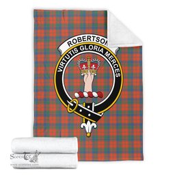 Scottish Robertson Ancient Clan Tartan Blanket with Family Crest Tartan Plaid Sherpa Blanket Scottish Plaid Tartan Plaid - ScotsTee - scotstee.com
