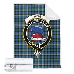 Scottish Weir Ancient Clan Tartan Blanket with Family Crest Tartan Plaid Sherpa Blanket Scottish Plaid Tartan Plaid - ScotsTee - scotstee.com