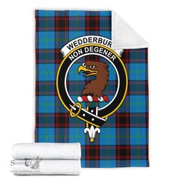 Scottish Wedderburn Clan Tartan Blanket with Family Crest Tartan Plaid Sherpa Blanket Scottish Plaid Tartan Plaid - ScotsTee - scotstee.com