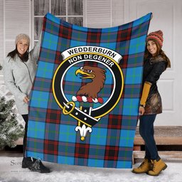 Scottish Wedderburn Clan Tartan Blanket with Family Crest Tartan Plaid Sherpa Blanket Scottish Plaid Tartan Plaid - ScotsTee - scotstee.com