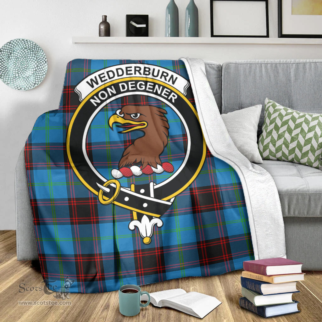 Scottish Wedderburn Clan Tartan Blanket with Family Crest Tartan Plaid Sherpa Blanket Scottish Plaid Tartan Plaid - ScotsTee - scotstee.com