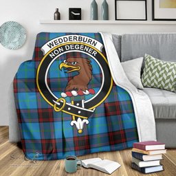 Scottish Wedderburn Clan Tartan Blanket with Family Crest Tartan Plaid Sherpa Blanket Scottish Plaid Tartan Plaid - ScotsTee - scotstee.com