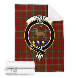 Scottish Scott Clan Tartan Blanket with Family Crest Tartan Plaid Sherpa Blanket Scottish Plaid Tartan Plaid - ScotsTee - scotstee.com