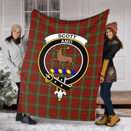 Scottish Scott Clan Tartan Blanket with Family Crest Tartan Plaid Sherpa Blanket Scottish Plaid Tartan Plaid - ScotsTee - scotstee.com