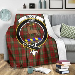 Scottish Scott Clan Tartan Blanket with Family Crest Tartan Plaid Sherpa Blanket Scottish Plaid Tartan Plaid - ScotsTee - scotstee.com