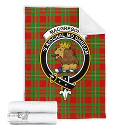 Scottish MacGregor Modern Clan Tartan Blanket with Family Crest Tartan Plaid Sherpa Blanket Scottish Plaid Tartan Plaid - ScotsTee - scotstee.com