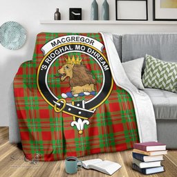 Scottish MacGregor Modern Clan Tartan Blanket with Family Crest Tartan Plaid Sherpa Blanket Scottish Plaid Tartan Plaid - ScotsTee - scotstee.com