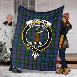 Scottish MacPhail Hunting Clan Tartan Blanket with Family Crest Tartan Plaid Sherpa Blanket Scottish Plaid Tartan Plaid - ScotsTee - scotstee.com
