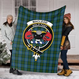 Scottish MacLeod Green Clan Tartan Blanket with Family Crest Tartan Plaid Sherpa Blanket Scottish Plaid Tartan Plaid - ScotsTee - scotstee.com