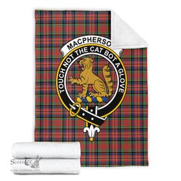Scottish MacPherson Ancient Clan Tartan Blanket with Family Crest Tartan Plaid Sherpa Blanket Scottish Plaid Tartan Plaid - ScotsTee - scotstee.com