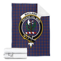 Scottish MacLaine of Lochbuie Clan Tartan Blanket with Family Crest Tartan Plaid Sherpa Blanket Scottish Plaid Tartan Plaid - ScotsTee - scotstee.com