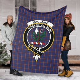 Scottish MacLaine of Lochbuie Clan Tartan Blanket with Family Crest Tartan Plaid Sherpa Blanket Scottish Plaid Tartan Plaid - ScotsTee - scotstee.com