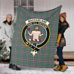 Scottish MacFarlane Hunting Ancient Clan Tartan Blanket with Family Crest Tartan Plaid Sherpa Blanket Scottish Plaid Tartan Plaid - ScotsTee - scotstee.com