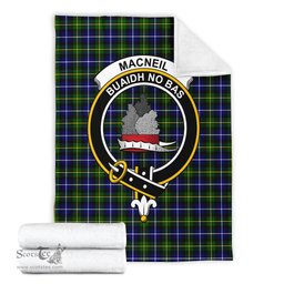Scottish MacNeil of Barra Modern Clan Tartan Blanket with Family Crest Tartan Plaid Sherpa Blanket Scottish Plaid Tartan Plaid - ScotsTee - scotstee.com