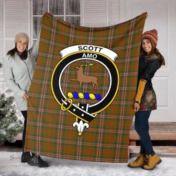 Scottish Scott Brown Modern Clan Tartan Blanket with Family Crest Tartan Plaid Sherpa Blanket Scottish Plaid Tartan Plaid - ScotsTee - scotstee.com