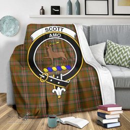 Scottish Scott Brown Modern Clan Tartan Blanket with Family Crest Tartan Plaid Sherpa Blanket Scottish Plaid Tartan Plaid - ScotsTee - scotstee.com