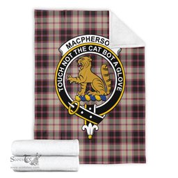 Scottish MacPherson Hunting Ancient Clan Tartan Blanket with Family Crest Tartan Plaid Sherpa Blanket Scottish Plaid Tartan Plaid - ScotsTee - scotstee.com
