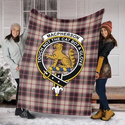 Scottish MacPherson Hunting Ancient Clan Tartan Blanket with Family Crest Tartan Plaid Sherpa Blanket Scottish Plaid Tartan Plaid - ScotsTee - scotstee.com