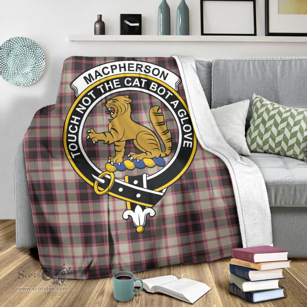 Scottish MacPherson Hunting Ancient Clan Tartan Blanket with Family Crest Tartan Plaid Sherpa Blanket Scottish Plaid Tartan Plaid - ScotsTee - scotstee.com