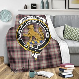 Scottish MacPherson Hunting Ancient Clan Tartan Blanket with Family Crest Tartan Plaid Sherpa Blanket Scottish Plaid Tartan Plaid - ScotsTee - scotstee.com