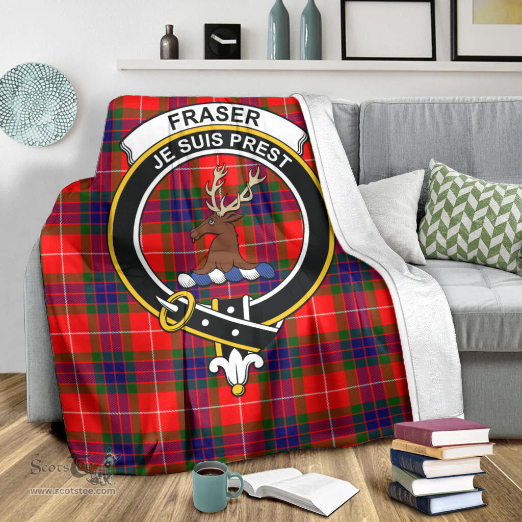 Scottish Fraser Modern Clan Tartan Blanket with Family Crest Tartan Plaid Sherpa Blanket Scottish Plaid Tartan Plaid - ScotsTee - scotstee.com
