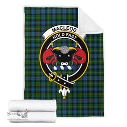 Scottish MacLeod of Skye Clan Tartan Blanket with Family Crest Tartan Plaid Sherpa Blanket Scottish Plaid Tartan Plaid - ScotsTee - scotstee.com