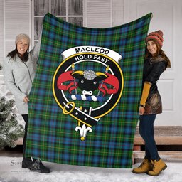 Scottish MacLeod of Skye Clan Tartan Blanket with Family Crest Tartan Plaid Sherpa Blanket Scottish Plaid Tartan Plaid - ScotsTee - scotstee.com
