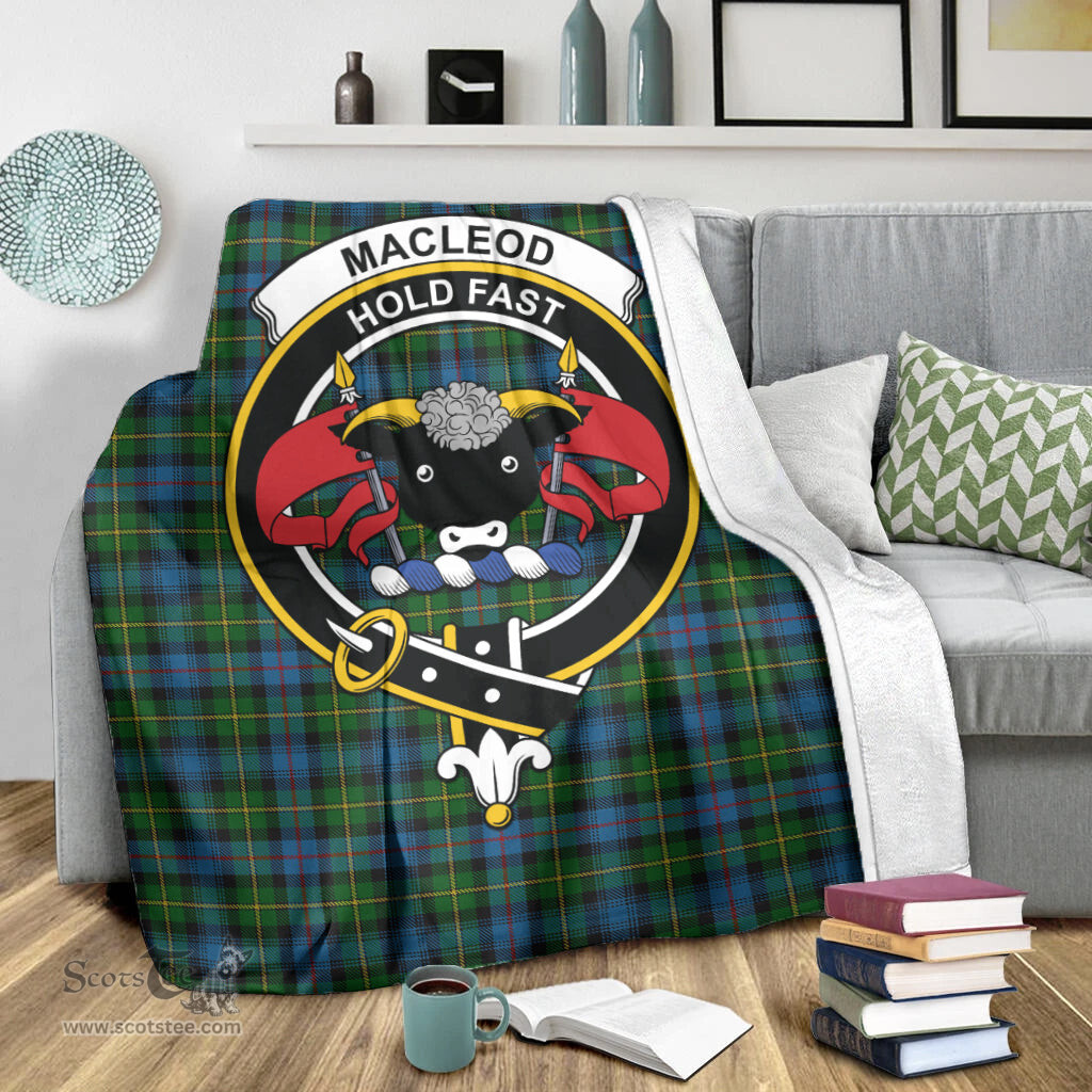 Scottish MacLeod of Skye Clan Tartan Blanket with Family Crest Tartan Plaid Sherpa Blanket Scottish Plaid Tartan Plaid - ScotsTee - scotstee.com