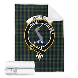 Scottish MacNeil of Colonsay Clan Tartan Blanket with Family Crest Tartan Plaid Sherpa Blanket Scottish Plaid Tartan Plaid - ScotsTee - scotstee.com