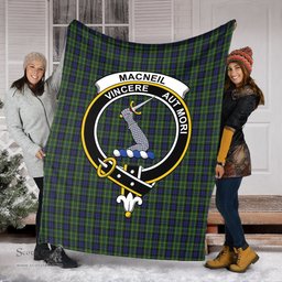 Scottish MacNeil of Colonsay Clan Tartan Blanket with Family Crest Tartan Plaid Sherpa Blanket Scottish Plaid Tartan Plaid - ScotsTee - scotstee.com