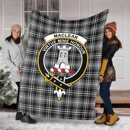 Scottish MacLean Black and White Clan Tartan Blanket with Family Crest Tartan Plaid Sherpa Blanket Scottish Plaid Tartan Plaid - ScotsTee - scotstee.com