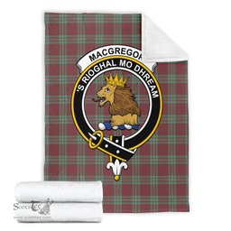 Scottish MacGregor Hunting Ancient Clan Tartan Blanket with Family Crest Tartan Plaid Sherpa Blanket Scottish Plaid Tartan Plaid - ScotsTee - scotstee.com