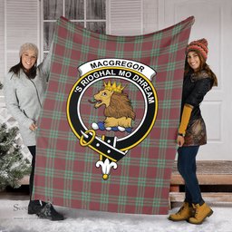 Scottish MacGregor Hunting Ancient Clan Tartan Blanket with Family Crest Tartan Plaid Sherpa Blanket Scottish Plaid Tartan Plaid - ScotsTee - scotstee.com