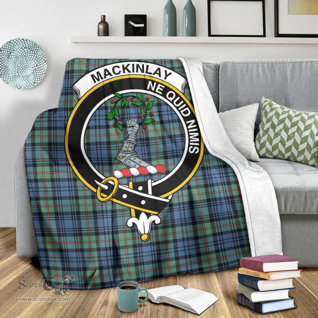 Scottish MacKinlay Ancient Clan Tartan Blanket with Family Crest Tartan Plaid Sherpa Blanket Scottish Plaid Tartan Plaid - ScotsTee - scotstee.com