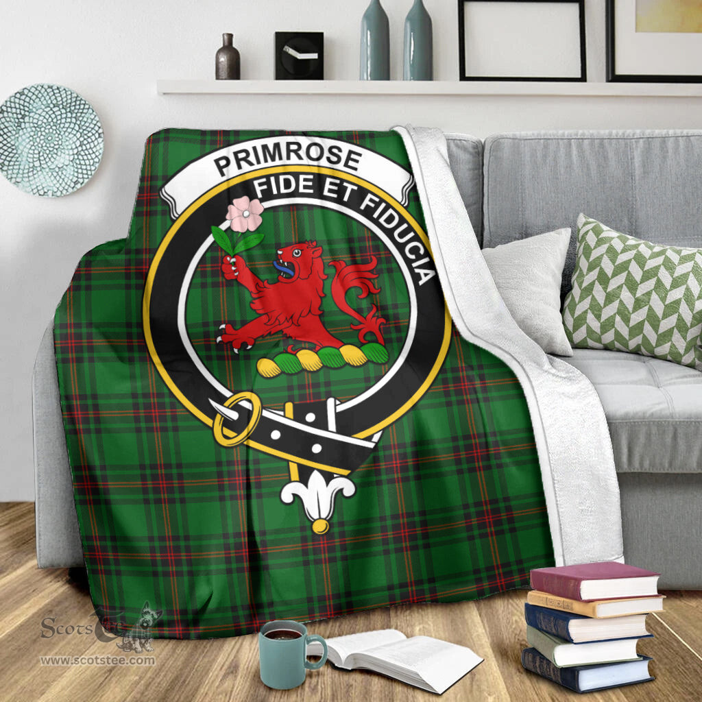 Scottish Primrose Clan Tartan Blanket with Family Crest Tartan Plaid Sherpa Blanket Scottish Plaid Tartan Plaid - ScotsTee - scotstee.com