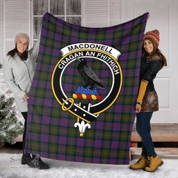 Scottish MacDonell of Glengarry Clan Tartan Blanket with Family Crest Tartan Plaid Sherpa Blanket Scottish Plaid Tartan Plaid - ScotsTee - scotstee.com